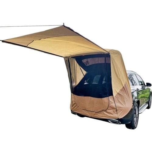 Tailgate Shade Awning Tent for Car Travel Small to Mid Size SUV Waterproof 3000MM Yellow