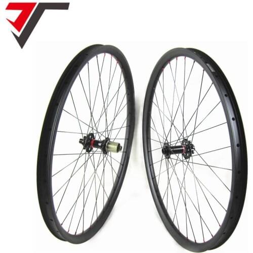 TRIPS 29er Mtb XC carbon boost wheels Novatec thru axle hub front 110mm rear 148mm AM 29 plus 34mm tubeless carbon bike wheelset