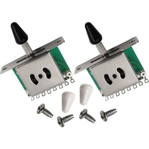 FLEOR 10pcs Metric Size 5 Way Switch Guitar Toggle Switch No-Noise with Black/White Tips for TL Style Guitar