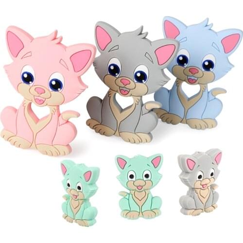 TYRY.HU Bpa Free Cat silicone rodent Baby Teething Ring Gum Massage Baby Silicone Teether