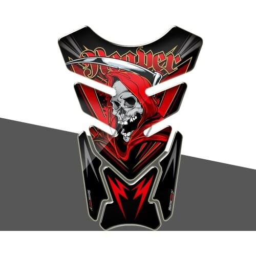 Universal 3D Motorcycle Tank Pad Gel Protector Sticker Death Grim Reaper Skull Tankpad Epoxy Resin Luxury Tank for Motorbike