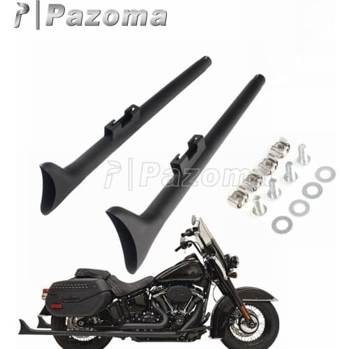 Motorcycle 33" Fishtail Exhaust Muffler Pipe Steel Side Silencer For Harley Touring Road King Road Glid Ultra Classic 1995-2016