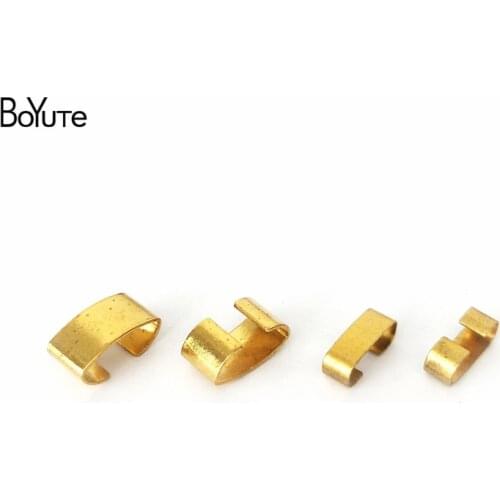 BoYuTe 100Pcs Metal Brass Copper Shaped C Clasp Buckle Clips Connector Diy Accessories Parts for Jewelry Making