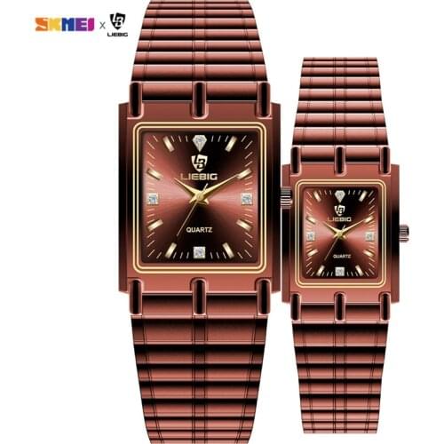 2021 Luxury Steel Bracelet Golden Quartz Female Male Wristwatches Lovers Watch For Men Women Watches Valentines Day Gift L1018