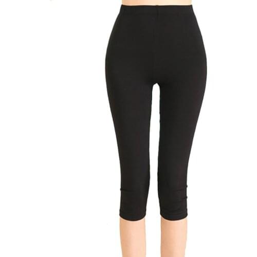 YGYEEG New Imitation Cowboy Print Women Leggings High Waist Slim Elastic Capri Pants Mid-Calf Fitness Legging Plus Size Mujer