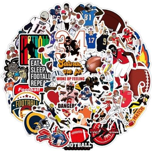 10/30/50pcs Funny Toy Stickers Football Rugby Athlete Waterproof Cartoon Graffiti Sticker Skateboard Fridge Guitar Kids Sticker