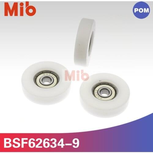 10pcs/lot flat type Bathroom ball bearing barn door American cabinet window pulley 626zz wheel BSF62634-9 6*34*9mm 0634K