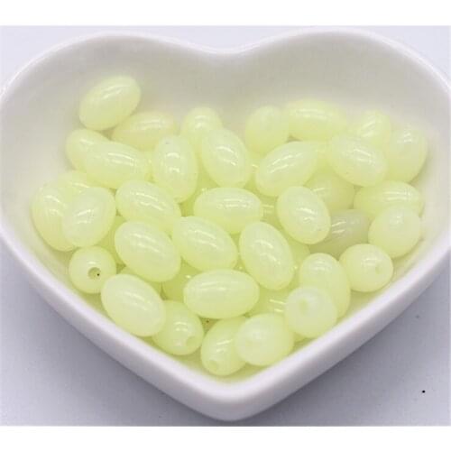 100pcs/lot Plastic Beads Oval Luminous Beads DIY Handmade Jewelry Accessories