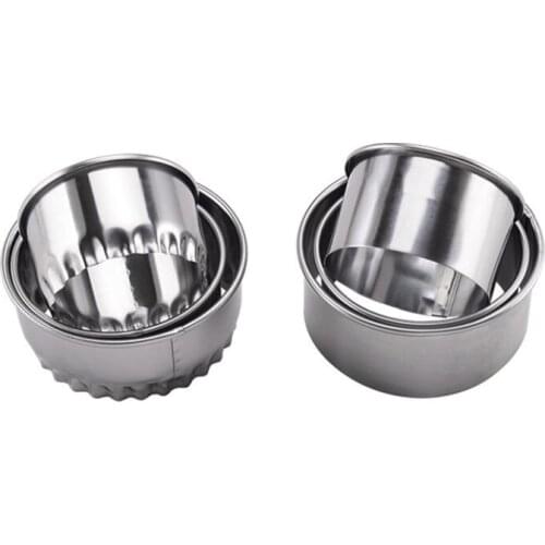 3pcs Practical Round Dumplings Wrappers Molds Set Cutter Dough Cutting Tool Kitchen Stainless Steel Kitchen Cooking Tools