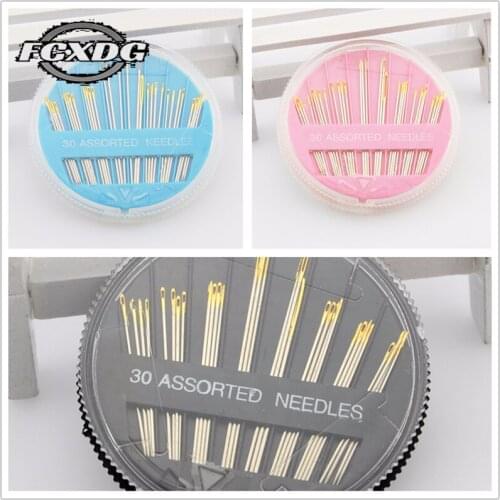 30pcs/set High Quality Stainless Steel Sewing Needle Portable Household Self Threading Needles Case Sewing Tool Embroider Needle
