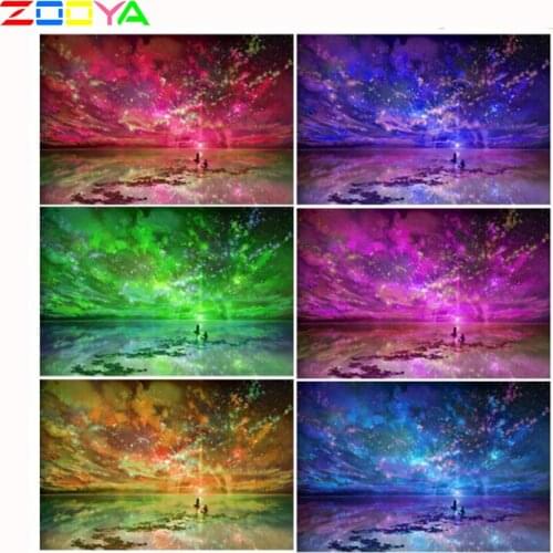 5D Painting Diy Diamond Landscape Painting Embroidery Color Starry Sky Mosaic Full Diamond Decorative Diamond Painting Set Sp627