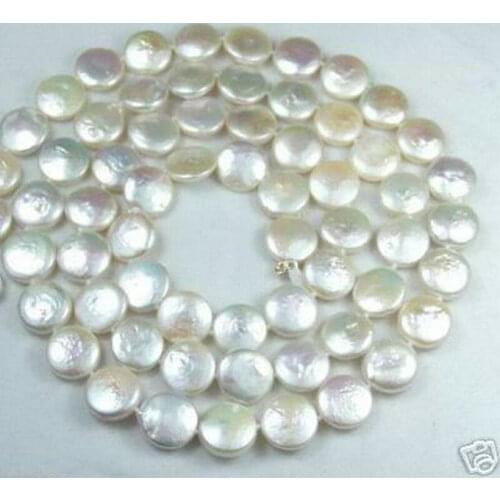FREE SHIPPING>>>@@ > Hot sale &>>>>>12MM White Coin Pearl Jewelry Gorgeous Necklace 30"AA