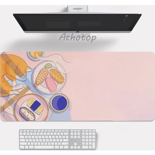 Large Anime Pink Mousepad Gamer Cute Kawaii Gaming Mouse Pad XXL Rubber Otaku Locking Edge Big Fashion Laptop Notebook Desk Mat