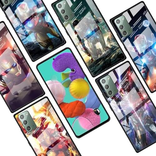Iron Man Marvel hero for Samsung Galaxy Note 20 Ultra 10 Lite Plus 9 8 5G A70 A50 A40 A30 A20 Tempered Glass Phone Case