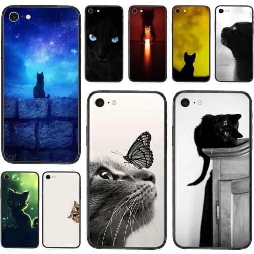 Black Cat Staring Eyes For Xiaomi Redmi K40 K30 K30S K20 Gaming 9 9C 8 8A 7 7A 6 6A 5 4X 4A Nfc Plus Pro 5G Smartphone Black