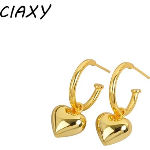 CIAXY 925 Sterling Silver Peach Heart Studs Earrings for Women Super Fairy Small Fresh Love Earring Personality Jewelry Gift