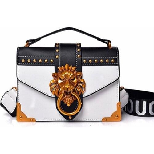 Designer Bags for Women 2021 Vintage Tiger Head Female Handbags Rivets Studded Women Shoulder Bags Ladies Crossbody Bag