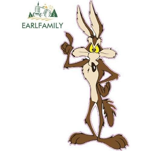 EARLFAMILY 13cm x 6cm Funny Coyote Decal Car Styling Car Stickers Vinyl Graphic Decor for Car Window Bumper Trunk
