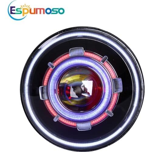 Motorcycle 7 inch Led Headlight HID 55W Multicolor LED DOT E9 High Low Turn Signal for Jeep SUV ATV Lada Niva Offroad 4x4 12V24V