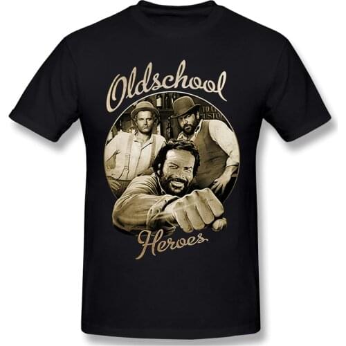 CLOOCL Fashion Graphic Cotton T-shirt Cartoon Anime Bud Spencer Old School Short Sleeve Casual Men O-neck Cotton T shirt Tees