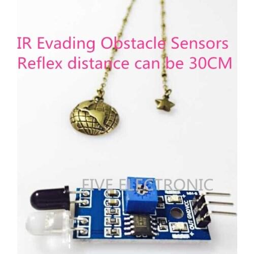 IR Evading Obstacle Sensor MODULE connector,Black&white line identification,Distance is adjustable,use for Intelligent car,model