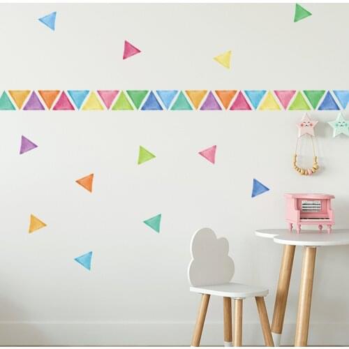 Makalong Triangle Wall Sticker Color Paste for Childrens Room Wall Kindergarten Decoration Ins StyleYou Can Diy Various Shapes
