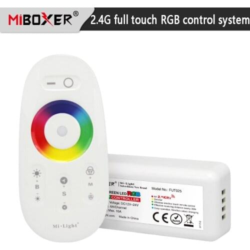 Milight FUT025 2.4G RF Wireless Touch Screen RGB LED Controller DC12-24V 18A RF Remote Control for RGB LED Strip