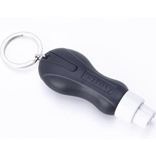 Mini Emergency Car Safety Hammer Glass Window Breaker, Built-in Spring, Key Ring Seat Belt Cutter Car Escape Tool, 4 Colors