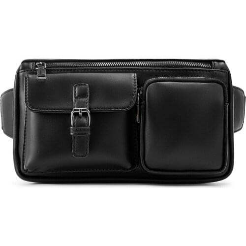 Fashion High Quality Leather Waist Pack Belt Waist Pack Waist Bag Fanny Pack Belt Bag New Men Hasp Waist Bag For Phone Pouch