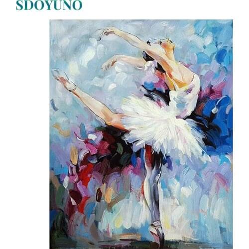 SDOYUNO 60x75cm DIY Oil Painting By Numbers Abtract Dancer Frameless Paint By Numbers On Canvas Handpaint Coloring by numbers