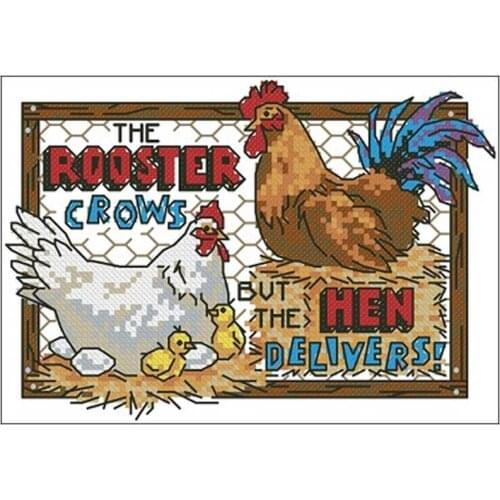 100% cotton threads chicken Patterns Counted Cross Stitch 11CT 14CT 18CT DIY Cross Stitch Kits Embroidery Needlework Sets