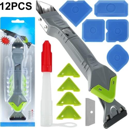 Professional 5 in 1 Silicone Caulking Tool Kit Bathroom Kitchen Floor Seal Remover Silicone Remover Sealing Tool with Scraper