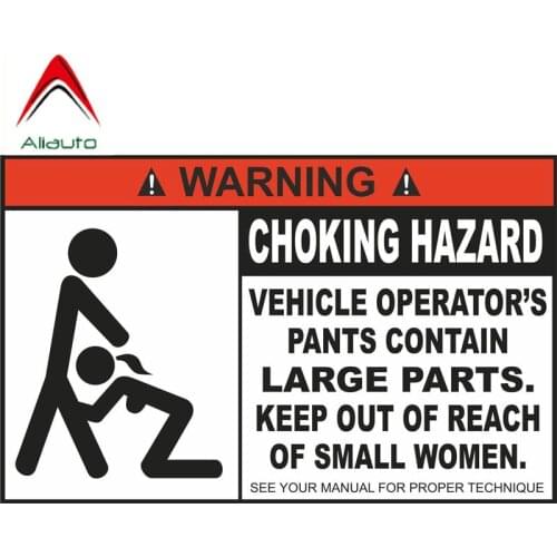 Aliauto Personality Car Sticker Cartoon Fun Warning Chocking Hazard Jdm Racing Drift Retro-reflective Decals PVC,12cm*7cm