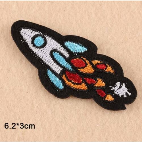 Space Shuttle Iron On Patch Embroidered Clothes Patch For Clothing Boys Clothes Stickers Garment Apparel Accessories
