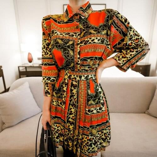 New arrival women temperament print loose shirt comfortable vintage mini a-line skirt fashion trend cute spring women set