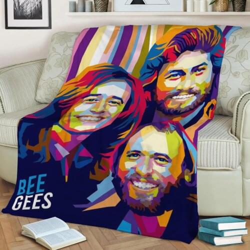 Bee Gees Poster 3D Print Plush Blanket Throw On Sofa Home Decor Soft Warmth Washable Nap Blanket Dropshipping