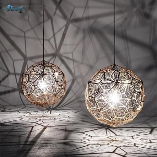 Modern Stainless Steel Diamond Ball Pendant Lights Bedroom Living Room Geometric Cafe Restaurant Desk Hanging Lamps Fixtures
