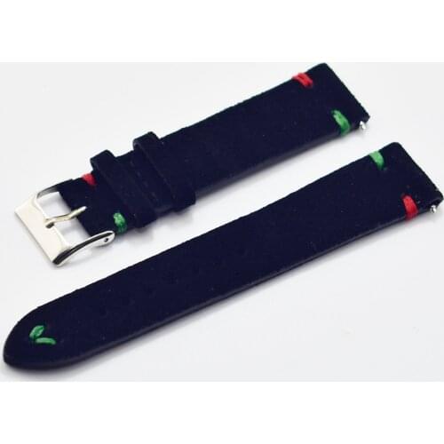 Vintage Suede Genuine Leather Watchband High Quality Black Watch Band Straps 18mm 20mm 22mm for Women Men DIY Watch Accessories