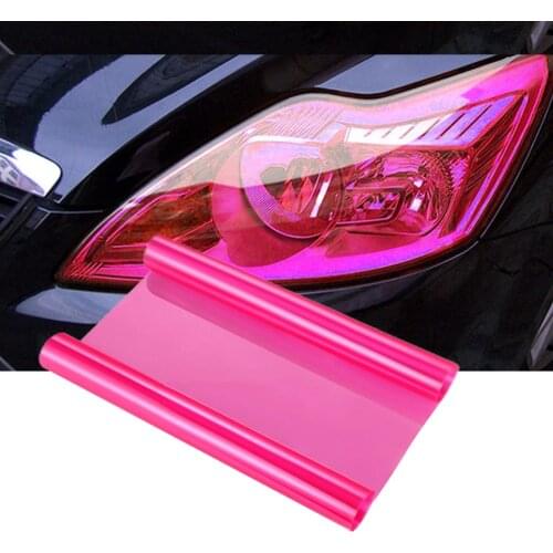 30X60 Cm Pink Car Sticker Smoke Fog Light HeadLight Taillight Tint Vinyl Film Sheet Car Decoration Decals Car Styling