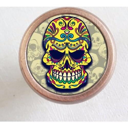 Skull Head Dresser Drawer Knobs Vintage Style DIY Knobs Copper Sliver Bronze Modern Funiture Door Cabinet Handles Hardware