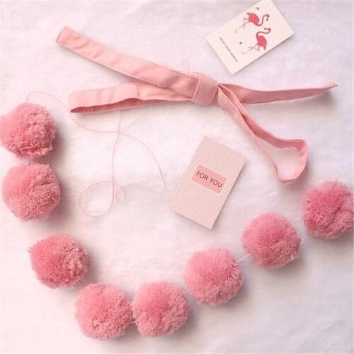 Nordic Hairball Kids Room Background Hanging Wall Decorations Game Tent Bed Mantle Decorative Shopwindow Wall Hanging Pink Ball