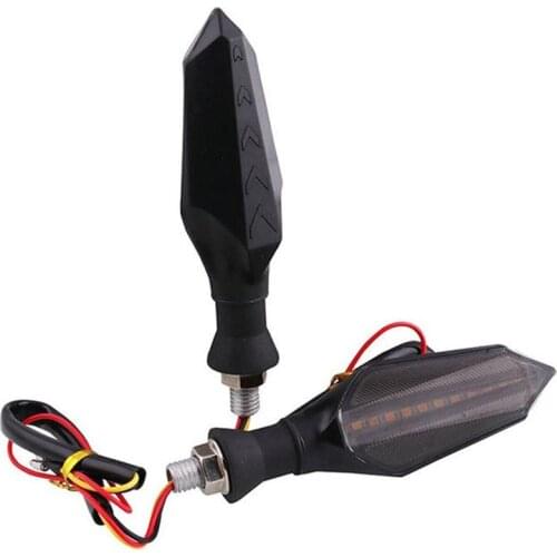 Motorcycle Turn Signal Plastic + Acrylic 12 Bright Led Chips Rear Arrow Light Guide Daytime Running Light 1 Pair