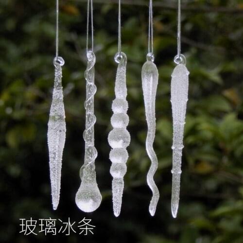 Christmas tree decoration glass creative pendant window gift foreign trade export transparent icicle glass ball