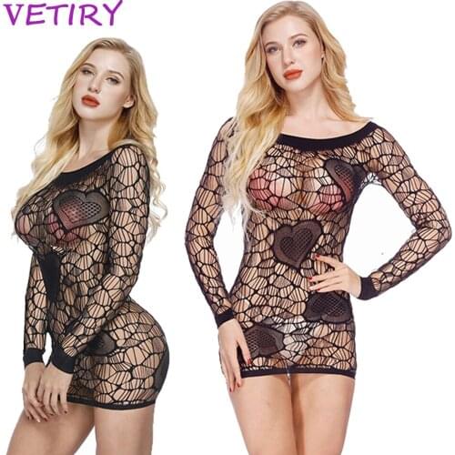 VETIRY Sexy Lingerie Sex Costumes Hollow Nightwear Exotic Apparel Women Baby Dolls Exotic Dress Chemise Porno Underwear Dress
