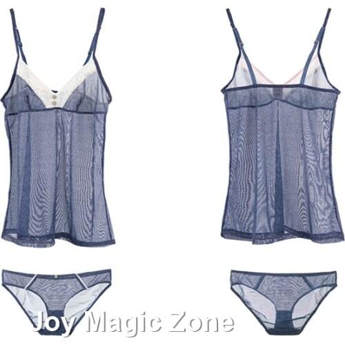 Yomrzl good quality new arrival summer sexy womens pajama set deep-v sleepwear blue sleep set sexy lingerie L548