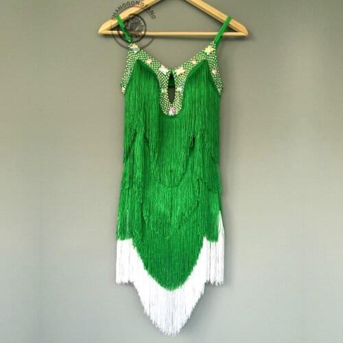 New style latin dance costume sexy diamond tassel latin dance dress for women latin dance competition dresses F75 S-4XL