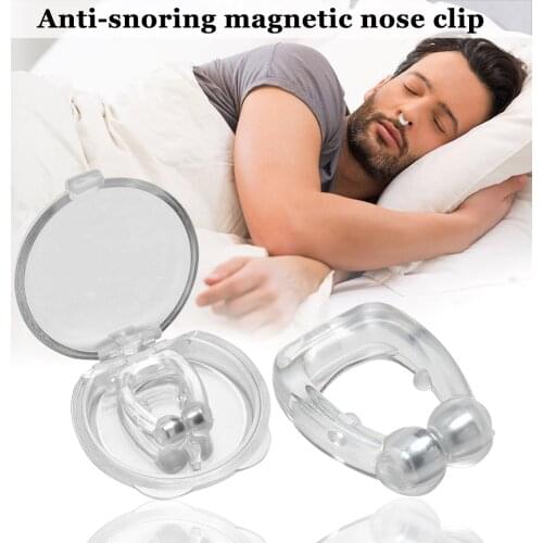1/3PCS Silicone Magnetic Anti Snore Stop Snoring Nose Clip Sleep Tray Aid w/Case Personal Health Beauty Care Products