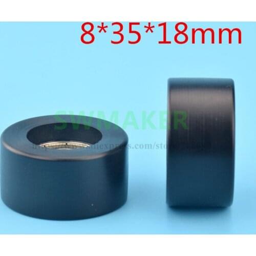 10pcs 8*35*18mm polyurethane soft, polyformaldehyde hard, flat roller polyurethane plastic bag bearing pulley guide groove