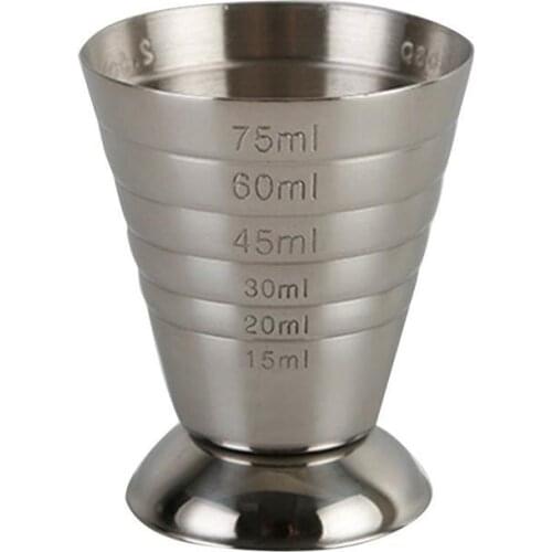 2 Pieces Measuring Shot Cup Ounce Jigger Bar Cocktail Drink Mixer Liquor Measuring Cup Measurer Milk Coffee Mug Stainless Steel