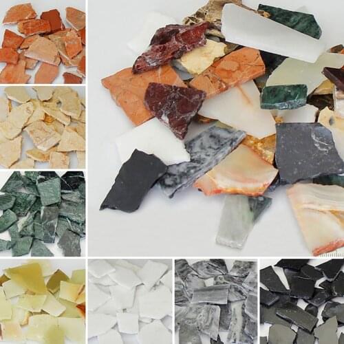 250g Marble Pattern Ceramic Glass Mosaic Tiles Mixed Color Irregular Jade Mosaic Pieces Handmade Crafts DIY Stone Fragments